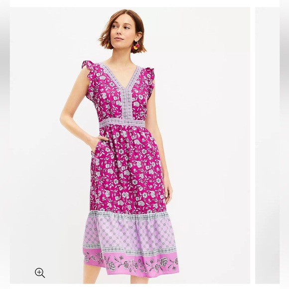 LOFT Dresses & Skirts - Loft 6P petite purple white